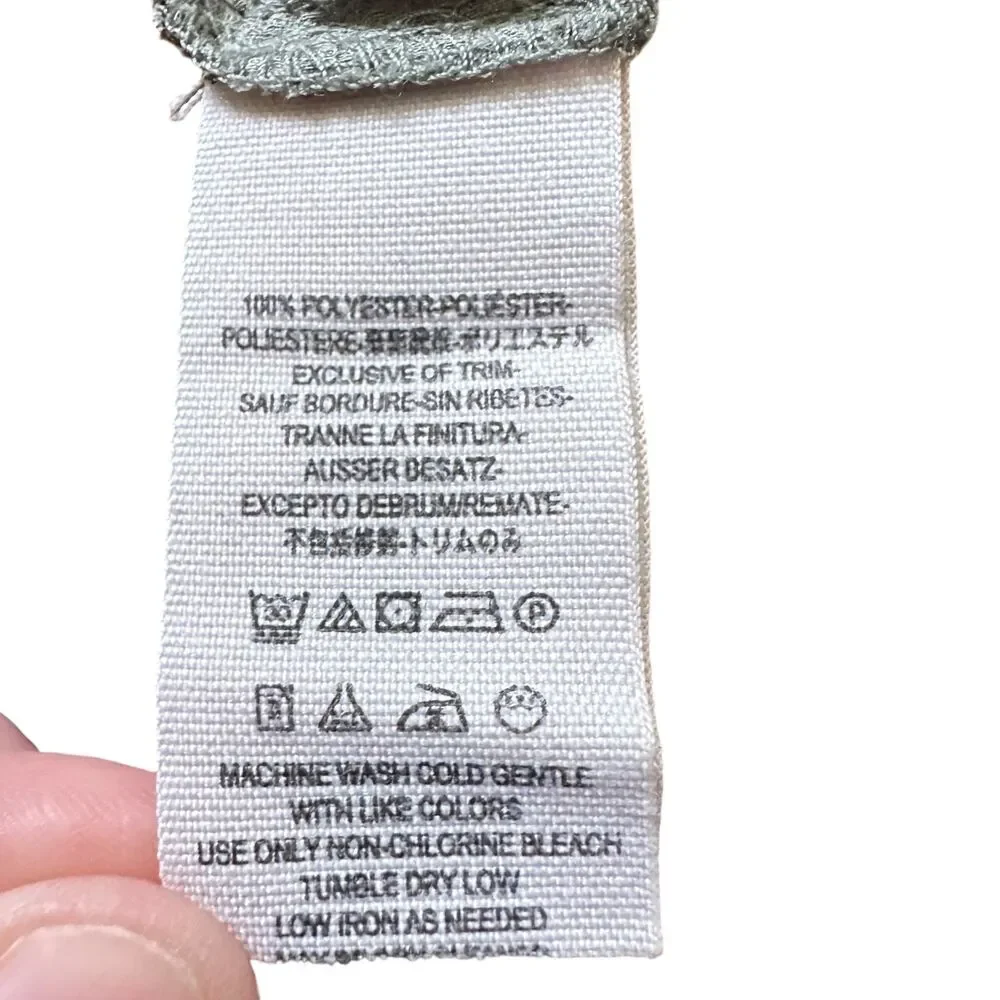 Free People Green and‎ Black Diamond Sheer V-Neck Sleeveless Midi Dress Size M - Picture 4 of 7